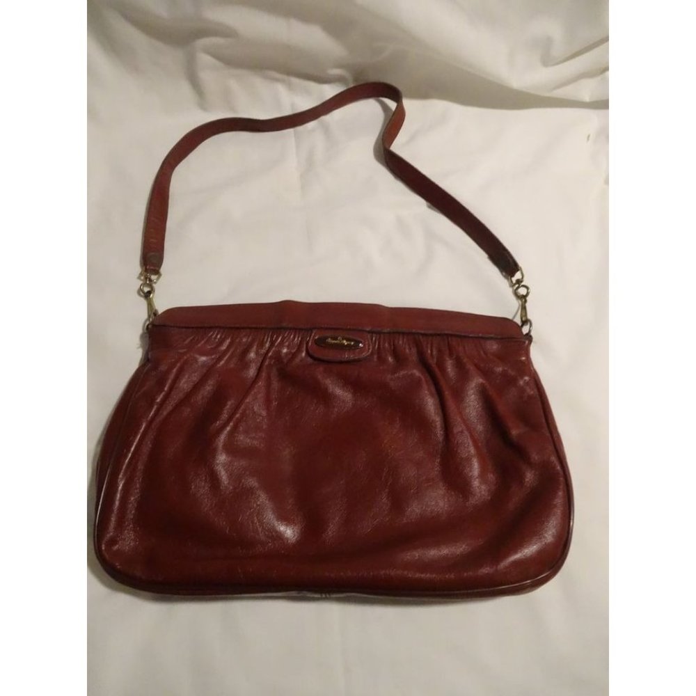 Vintage 70s ETIENNE AIGNER Cordovan Red LEATHER Purse BAG mod‎ Glam